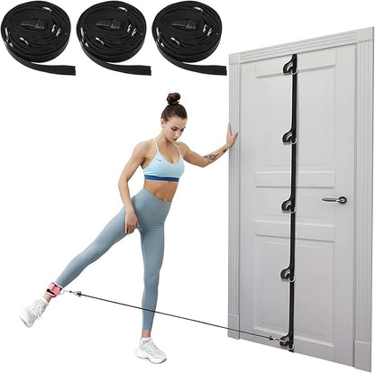 3 Pcs Door Anchor Strap for Resistance Bands, Portable Workout Resistance Band Door Anchors, Space Saving Easy Set Up Home Gym, Secure Multi Point Anchor Gym for Home Fitness