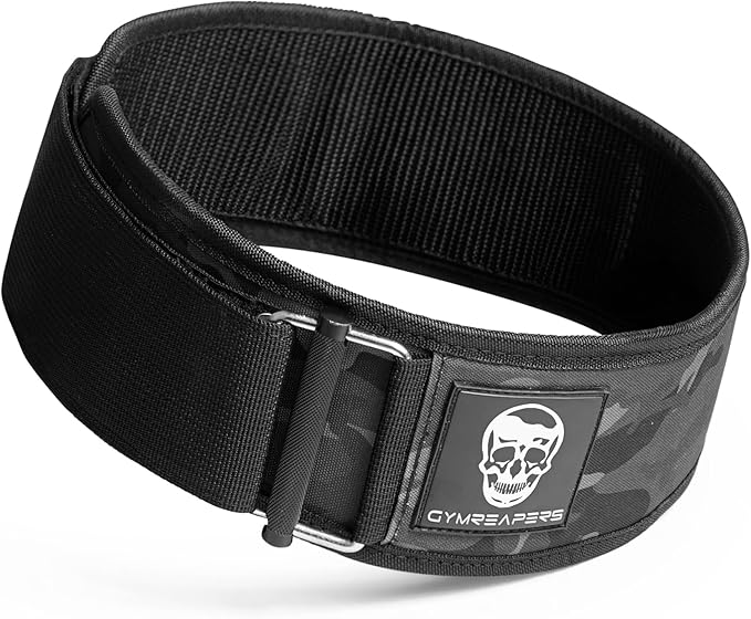 Gymreapers Quick Locking Weight Lifting Belt for Men Gym Belt for Powerlifting Deadlift Belt with 4 Inch Neoprene Metal Buckle Back Support Weightlifting Belt Women