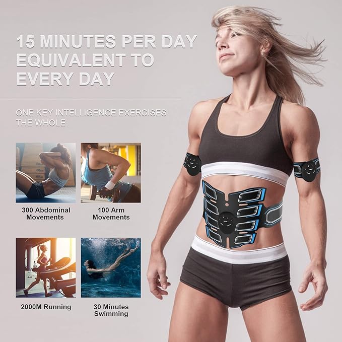 Ab machine Waist trainer Belt Abs Workout Equipment for Men Woman Abdomen/Arm/Leg Home Office Fitness Exercise