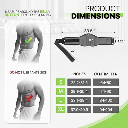 Weight Lifting Belt for Men Women, 8" Back and Lumbar Support Gym Belt for Bodybuilding, Fitness, Powerlifting, Cross Training