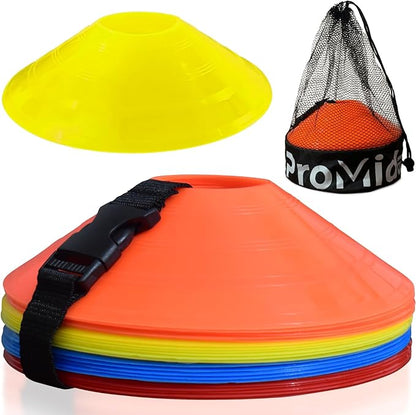 Disc Soccer Cones for Training Kids - 200,100,50 Small Plastic Cones for Sports Training - Flexible Conos for Soccer Practice Equipment, Basketball & Football Drills Equipment