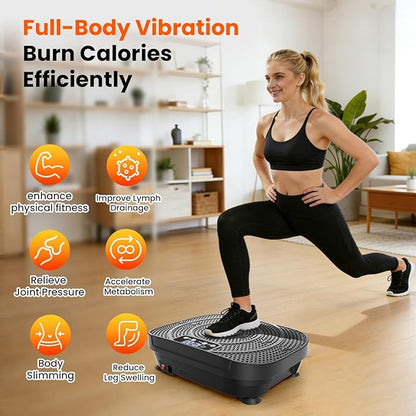 AXV Vibration Plate Fitness Platform Exercise Machine Vibrating Shaking Full Body Shaker Workout Vibrate Stand Shake Board Sport Gym for Weight Loss Fat Burner for Women Men
