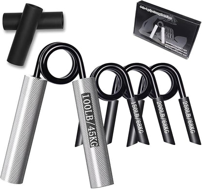 Grip Strength Trainer 4 Pack, 100LB-250LB Hand Gripper Strengthener, Non-Slip Heavy-Duty Forearm Strengthener, Hand Gripper for Muscle Building and Hand Rehabilitation Exercising with Gift Box