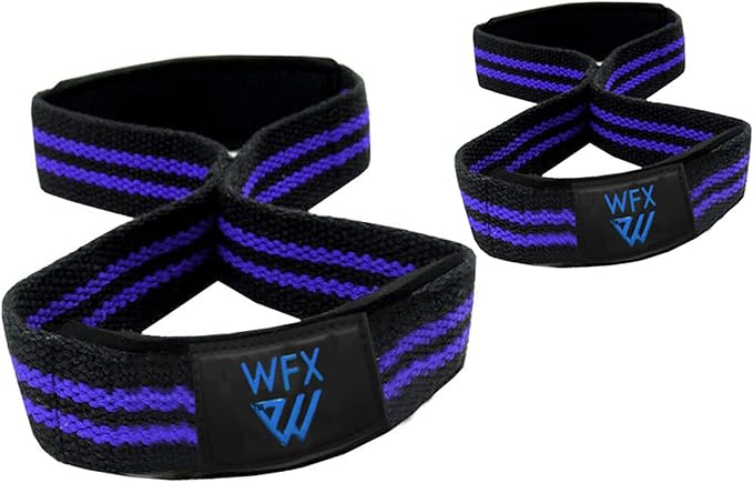 Weight Lifting Straps Padded Figure 8 Wrist Support Gym Wraps Men Women Fitness Bodybuilding Double Loop Workout Heavy Training Powerlifting Dumbbell Squats Pull Up Grip