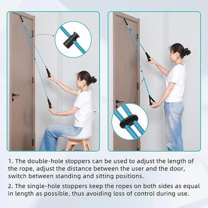 Fanwer Shoulder Pulley - Metal Pulley and Padded Handles,Over The Door Physical Therapy,Relieves Shoulder and Arm Pain, Aids in Post-Surgery Recovery, FSA/HSA Eligible,Blue