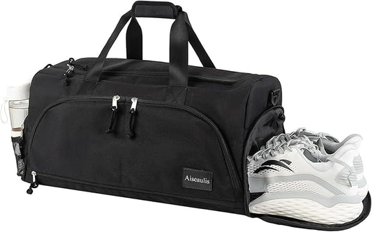Gym Bag for Men & Women with Shoes Compartment and Wet Pocket Convertible Duffle Bag and Gym Backpack Waterproof Sports Duffel for Travel, Sports, Fitness & Workout