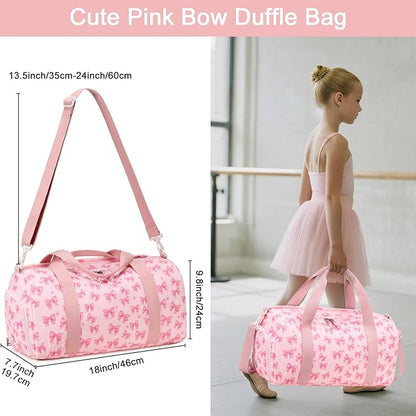 BTOOP Duffle Bag for Gym Sports Women Girls Workout Travel Bag Weekender with Shoe Compartment and Wet Pocket