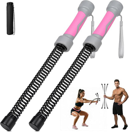 Ropeless Battle Ropes - 3-in-1 Heavy Ropeless Jump Rope Set & Solid Steel Resistance Bar for Home Gym - Portable Workout Equipment for HIIT,Strength Training