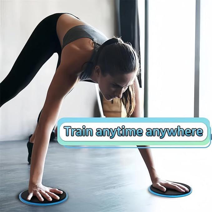Core Sliding Discs - Dual Sided Workout Sliders for Carpet & Hardwood Floor - Home Ab Pads Exercise Equipment Fitness Sliders for Women and Men