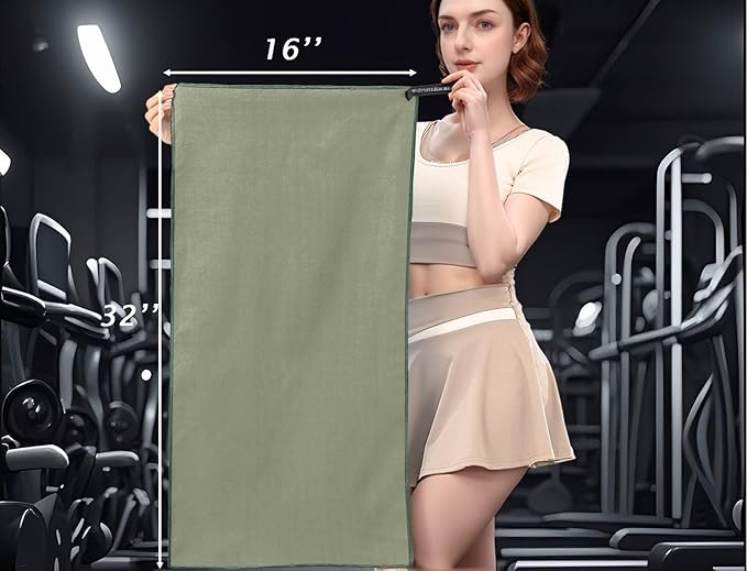 Wuwahlod Microfiber Quick-Dry Gym Towel – Ultra Absorbent, Odor-Free, Lightweight & Compact for Sports, Travel, and Fitness（16x32 inches）