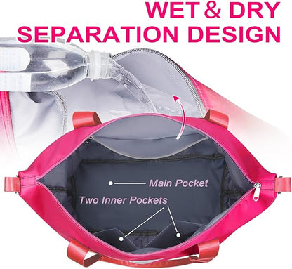 WOOMADA Weekender Bag for Women, Travel Duffel Bags with Shoe Compartment & Wet Pocket, Personal Item Bag for Airlines