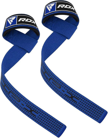 RDX Lifting Straps for Weightlifting –100% Cotton Heavy Duty Gym Wrist Strap with 5MM Neoprene Padding, 60CM Anti-Slip Hand Grip Wraps for Deadlifts Powerlifting Workouts Strength Training, Men Women