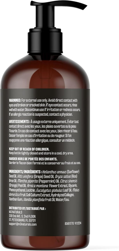 Arnica Sore Muscle Massage Oil with Collagen, Stem Cells, and Menthol, Anti-Cellulite Therapy for Full Body, Fast-Absorbing Multipurpose Treatment by M3