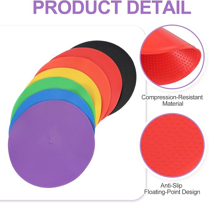 PATIKIL Spot Markers Non-Slip Floor Dots Agility Markers Flat Field Cones Poly Dots
