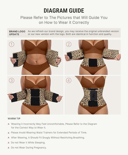 FeelinGirl Waist Trainer Belt Waist Cincher Trimmer Ab Belt Tummy Control Body Shaper with Triple Wrap Women and Men