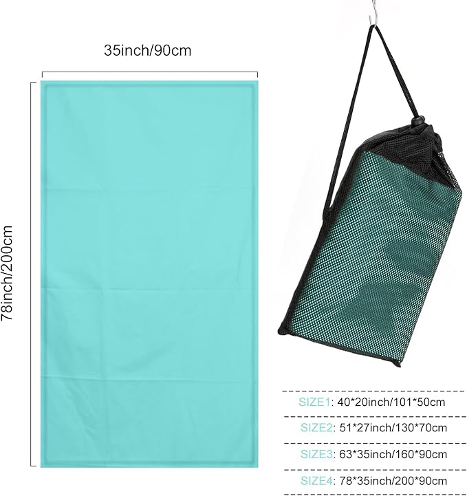 Microfibre Towel Extra Large for Beach, Travel, Swimming, Bath– Quick Dry, Ultra Compact, Sand Free, Lightweight & Super Absorbent(Mint,78x35 in)