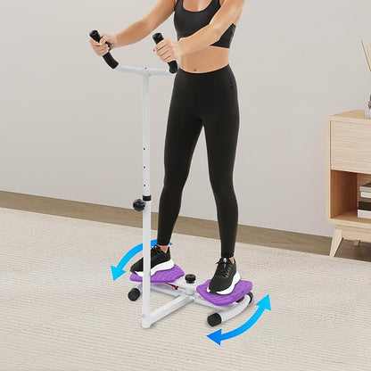 Waist Twister Machine Exercise, Adjustable Ab Twist Board Resistance Bands & Handrails, Ab Workout Machine for Home Gym, Core Strength Training Equipment with 330 lbs Weight Capacity