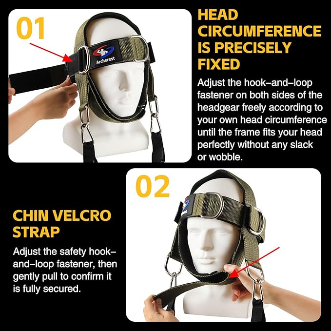 Fitness Neck Head Harness Trainer, Adjustable Chin Strap and Head Harness Strength, Neoprene Neck Exerciser for Weight Lifting, Home and Gym Use
