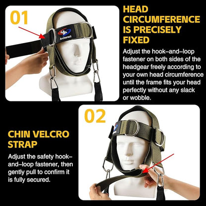 Fitness Neck Head Harness Trainer, Adjustable Chin Strap and Head Harness Strength, Neoprene Neck Exerciser for Weight Lifting, Home and Gym Use