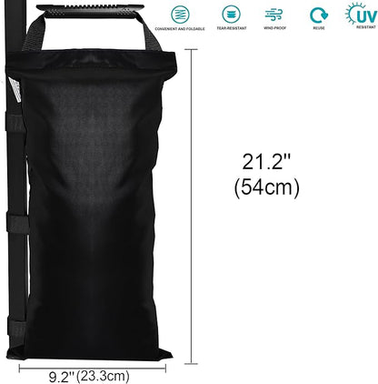8 Pack (NO Sand) Sand Bags for Canopy Weights (Black)