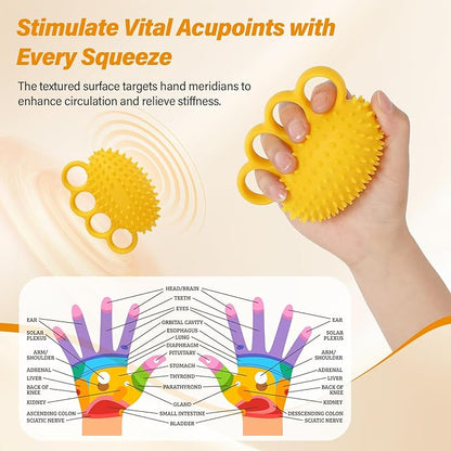Fanwer Hand Exercise Stress Ball - Grip Strength Trainer, Hand Strengthener for Physical Therapy, Finger Strengthener, Squeeze Ball for Rehabilitation & Hand Massage, for Adults, Seniors & Disabled