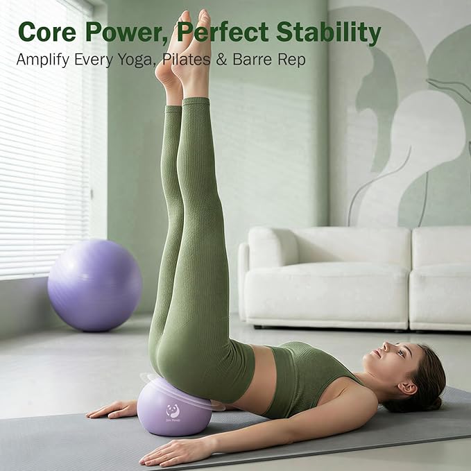 Slim Panda Pilates Ball, 9 Inch Small Exercise Ball, Anti Burst Mini Yoga Ball for Stability, Workout, Barre, Core Strength, Physical Therapy, Balance, Stretching