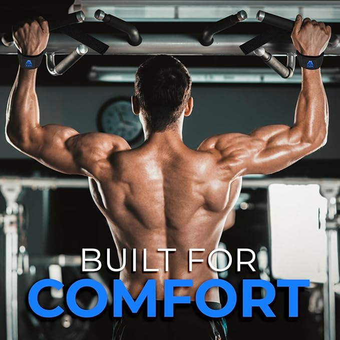 Weight Lifting Straps Wrist Support Padded Neoprene Gym Cross Training Hand Bar Weightlifting Straps Fitness Bodybuilding Power Exercise Grips Deadlift Men Women