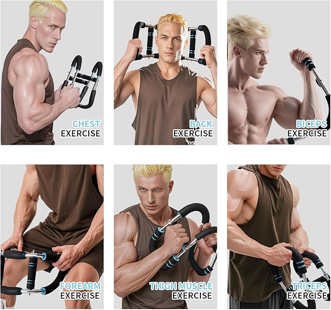 Twister Arm Trainer for Men 5 Level Resistance (45-110 lbs) Chest Workout Equipment for Women Exerciser Bar Biceps Triceps Forearm Abdominal Thigh Back Muscle Exerciser