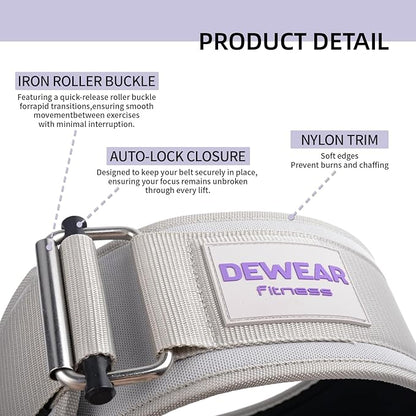 Durable Weight Lifting Belt, 4'' Wide Gym Belt for Bodybuilding, Powerlifting, Squats, Deadlift - Provides Lumbar Support & Stability for Men & Women