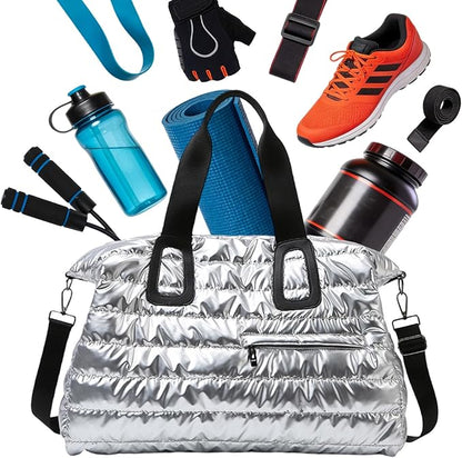 Gym B'ag, Waterproof Fabric, 52x35x22cm, Travel Duffle Holdall With Padded Shoulder Strap, Sports Gym B'ag With Wet Pocket, Spacious Design, For Outdoor, Travel, Workout, Fitness, Swimming, Yoga
