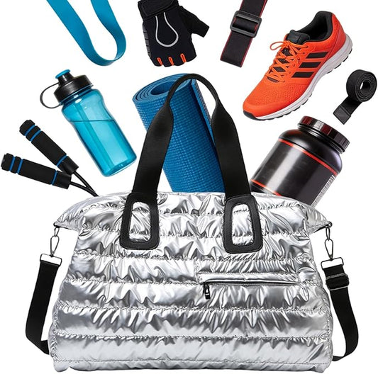 Gym B'ag, Waterproof Fabric, 52x35x22cm, Travel Duffle Holdall With Padded Shoulder Strap, Sports Gym B'ag With Wet Pocket, Spacious Design, For Outdoor, Travel, Workout, Fitness, Swimming, Yoga