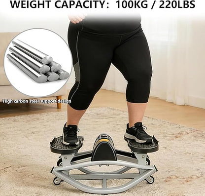 Rock Stepper Lateral Rocking Fitness Stepper U-Shaped Swing Fitness Equipment Equipped with a Digital Display/Resistance Band Lightweight and Portable Suitable for Home Apartment