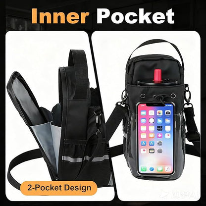Magnetic Gym Bag for Men & Women – Strong Magnetic Water Bottle Holder & Touch-Screen Phone Pocket | Adjustable Strap Sling Bag for Gym, Travel, Sports | Keep Items Secure & Off Dirty Floors
