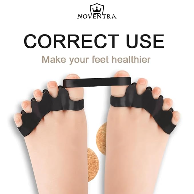 Foot Recovery Kit - Toe Spacers, Cork Massage Ball & Resistance Bands for Plantar Fasciitis Relief, Bunion Correction, Foot Pain, Yoga & Stretching - Post Workout Massage - Travel Pouch Included