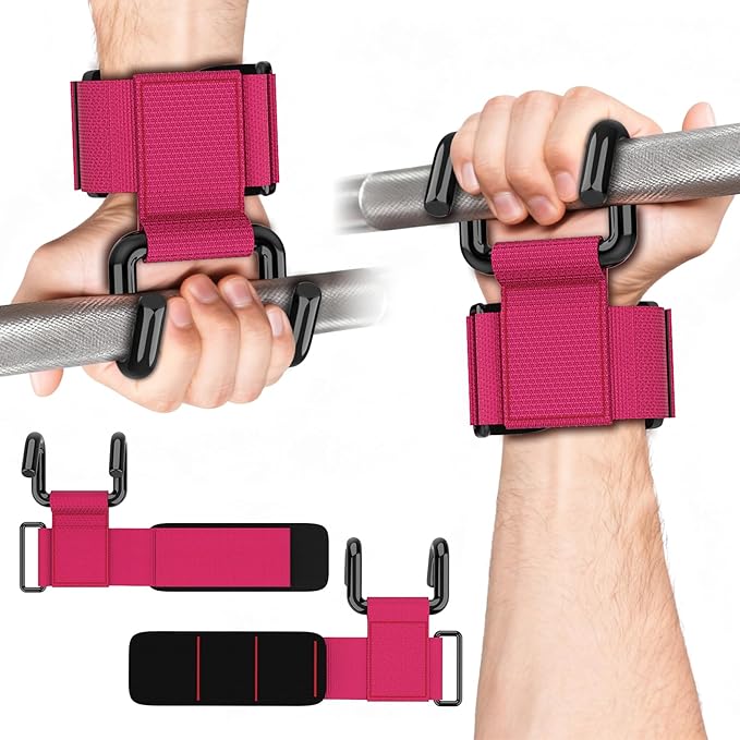 GPANDAG Weight Lifting Hooks for Men and Women(Pair), 330 LB Heavy Duty Gym Lifting Wrist Strap Hook for Deadlifts, Pull-Ups, Strength Training, 0.4inch Grip Weightlifting Hooks for Teen