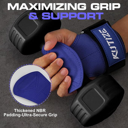 Lifting Straps, Weight Lifting Wrist Wraps for Weightlifting, Heavy Powerlifting, Deadlifts, Rows, Pull Ups, Adjustable Neoprene Padded Gym Workout Strength Training Wrist Hooks for Men/Women