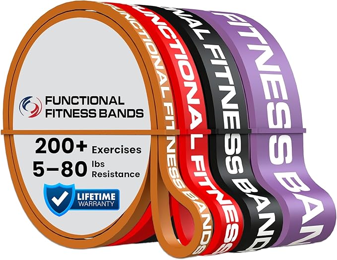 Rubberbanditz Pull Up Assist Bands Set of 3 by Functional Fitness. Heavy Duty Resistance and Assistance Training Bands