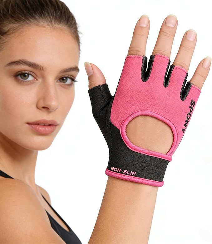 Men Women Workout Gloves Fingerless Weightlifting Anti-Slip Breathable Gym Exercise Gloves for Training Cycling Sports