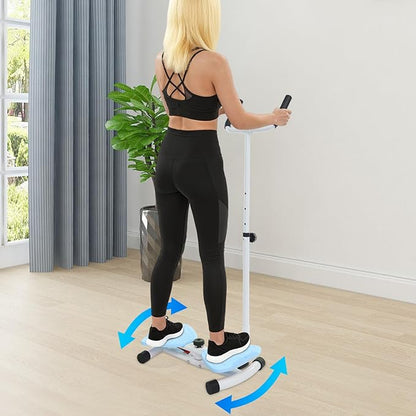 Waist Twister Machine Exercise, Adjustable Ab Twist Board Resistance Bands & Handrails, Ab Workout Machine for Home Gym, Core Strength Training Equipment with 330 lbs Weight Capacity