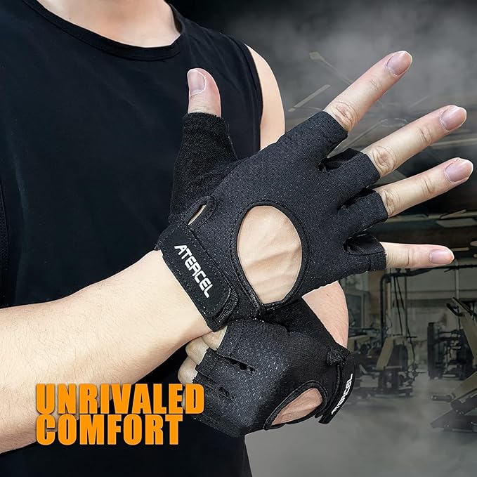 ATERCEL Weight Lifting Gloves Full Palm Protection, Workout Gloves for Gym, Cycling, Exercise, Climbing, Breathable, Super Lightweight for Mens and Women