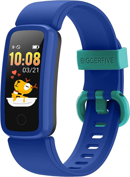 BIGGERFIVE Vigor Kids Fitness Tracker for Girls & Boys Ages 5-15, Kids Watch with IP68 Waterproof, Pedometer, Activity Tracker with Heart Rate & Sleep Monitor, Calorie & Step Counter Watch
