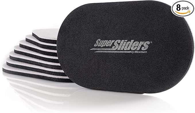 Super Sliders 5-3/4" x 9-1/2" XL Oval Reusable Felt Furniture Sliders for Hard Surfaces, Anti-Slip Protective Furniture Moving Pads for Beds, Sofas, Dressers, Set of 8, Beige