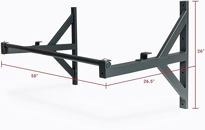 Wall Mounted Pullup Bar for Home or Garage Gyms, Straight Bar or Multi-Grip Arch - Ideal for kipping pull-ups, cross-training, and gymnastics ring stations