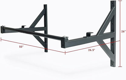 Wall Mounted Pullup Bar for Home or Garage Gyms, Straight Bar or Multi-Grip Arch - Ideal for kipping pull-ups, cross-training, and gymnastics ring stations