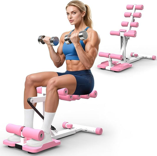 Deep Squat Machine for Home Glutes Trainer - Squat Assist Trainer with Adjustable Resistance Bands for Glutes, Legs & Core Workout - Home Gym, Apartment & Office Fitness Equipment
