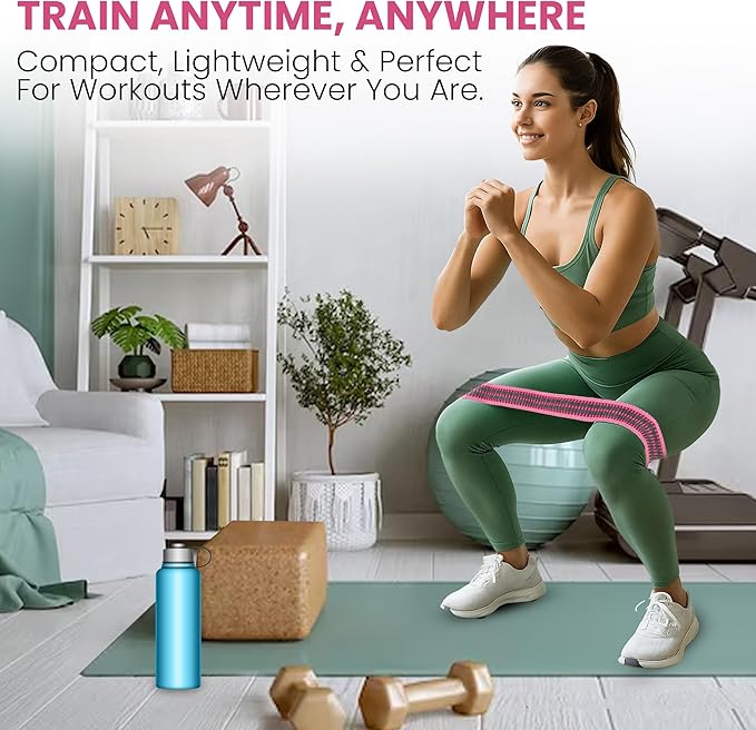 Resistance Bands Set – 3-Piece Fabric Booty Bands for Women & Men, Non-Slip Workout Bands for Glutes, Legs & Yoga, Includes Instruction Manual