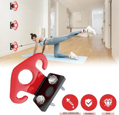 4 PCS Resistance Band Wall Anchors, Exercise Band Wall Anchor, Gym Wall Hooks for Resistance Bands, Workout Wall Mount Anchor for Physical Therapy and Small Space Home