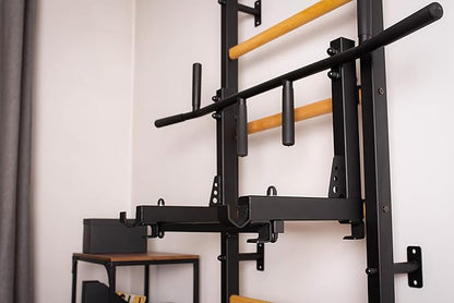 Wooden Swedish Ladder Wall Stall Bar - Indoor Chin Up Bar Workout Equipment for Home Exercise, Physical Therapy, Gymnastics, Fitness