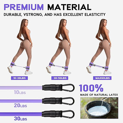 HPYGN Ankle Resistance Bands, Ankle Bands for Working Out with Cuffs, Resistance Bands for Leg Butt Training Workout Equipment for Kickbacks Hip Gluteus Training, Ankle Strap with Exercise Bands