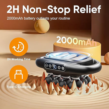 16 Head Massage Gun Deep Tissue - 2026 Upgrade 16-Drive Back Muscle Massager with 3 Modes & 30 Intensities, Portable Quiet Percussion Massager for Legs, Waist, Back, Neck, Buttocks Muscles Pain Relief